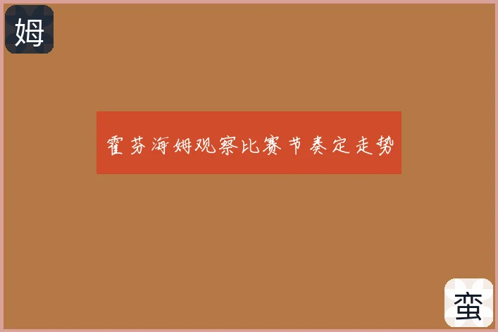 霍芬海姆观察比赛节奏定走势